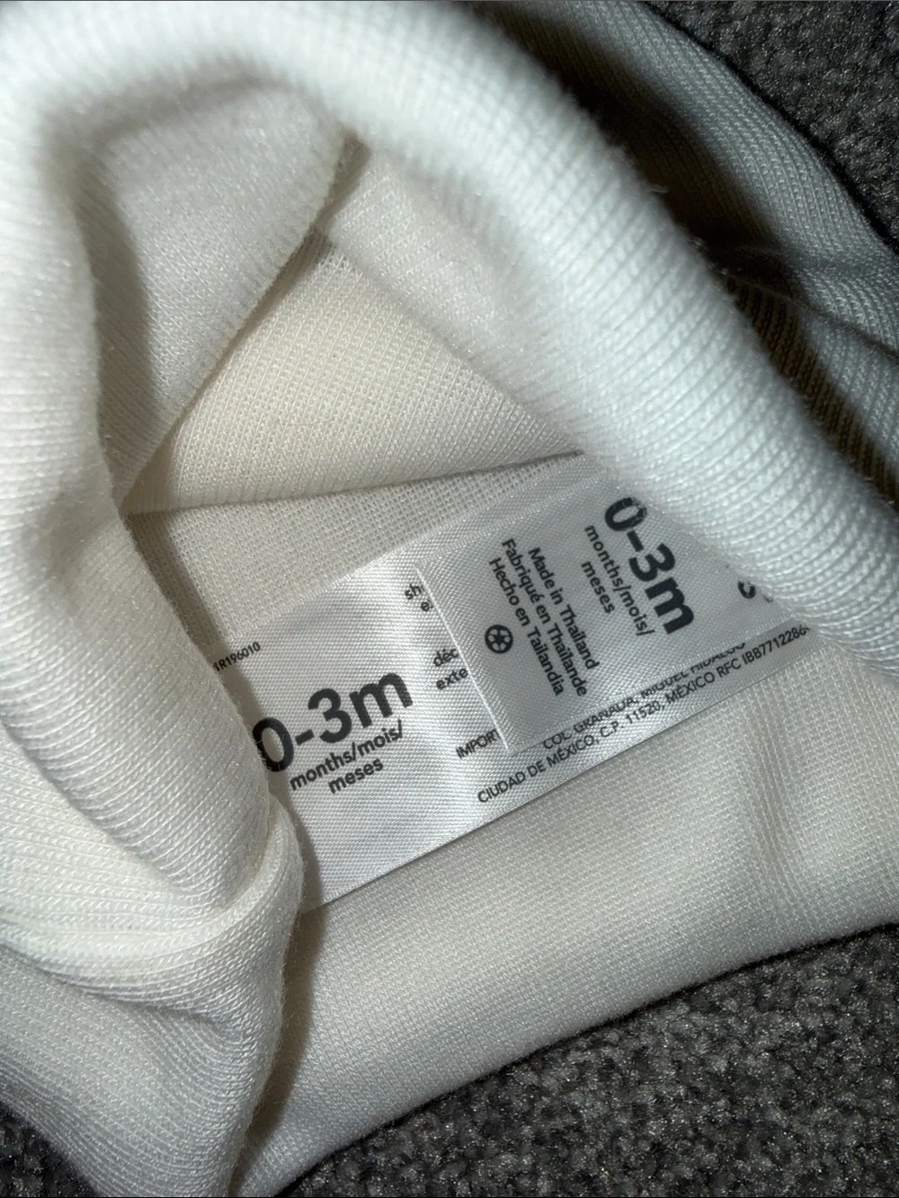Baby Plain Knit 2 Beanie Hats - White and Light Gray